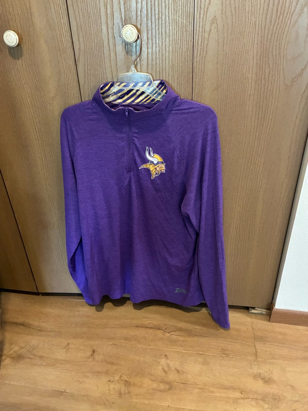 Men's Purple Viking Logo 1/4 zip Pullover shirt